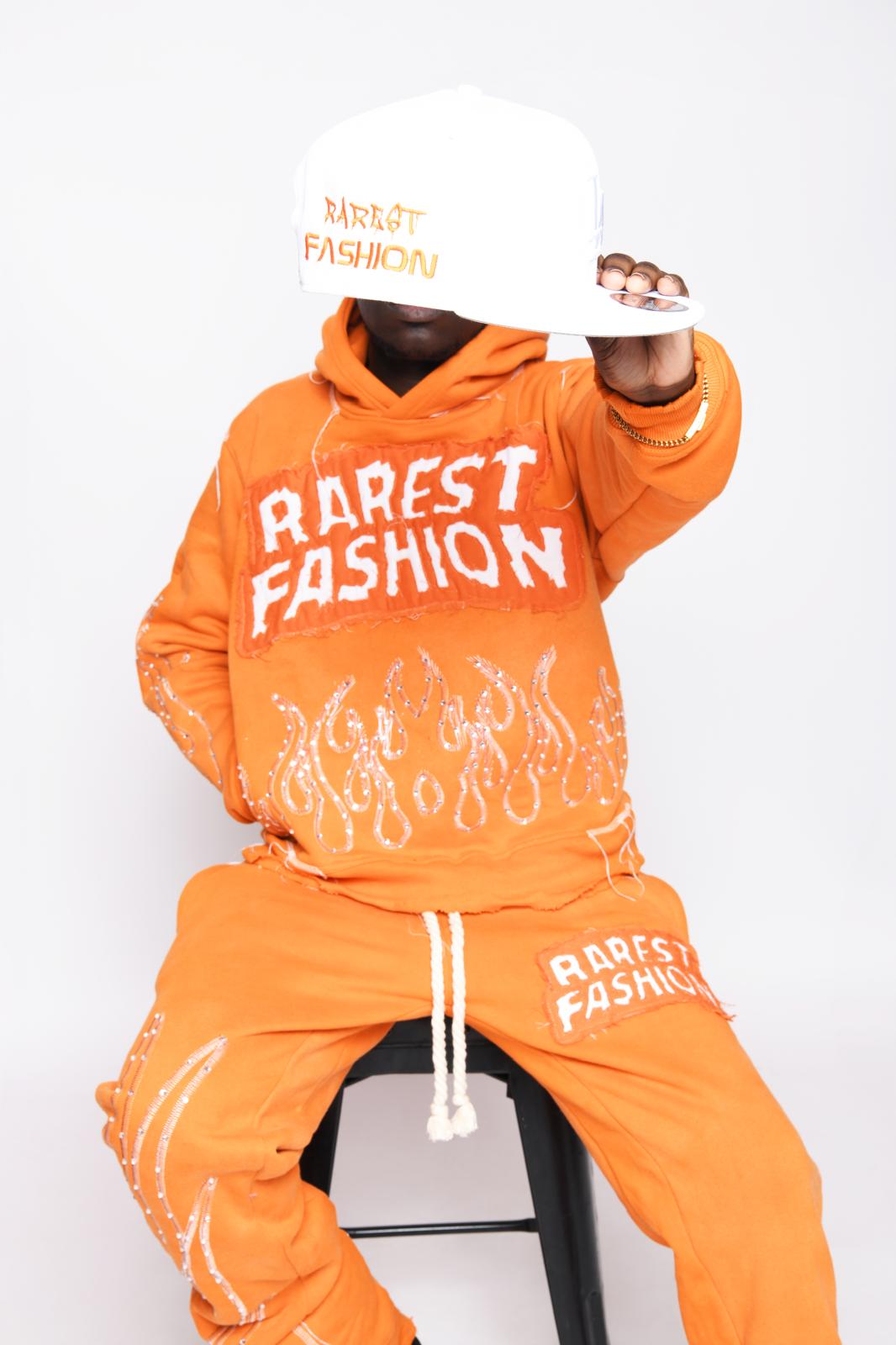 Original RAREST FASHION orange tracksuit styling