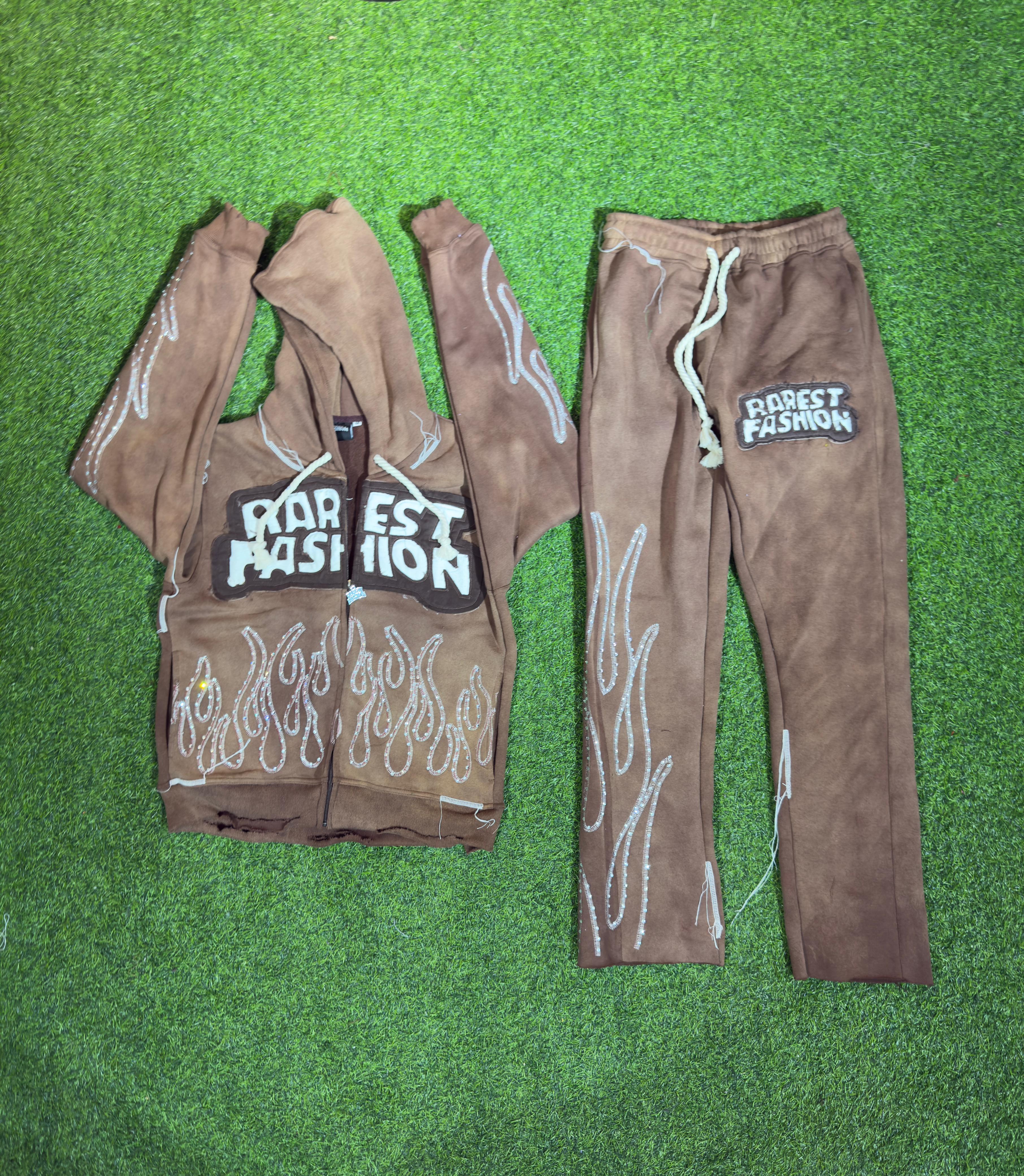 RF Original rhinestone tracksuit in Mocha