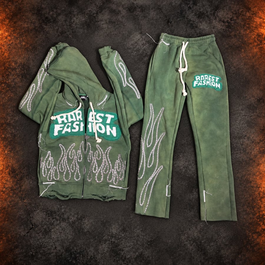 RF Original rhinestone tracksuit in Forest Green